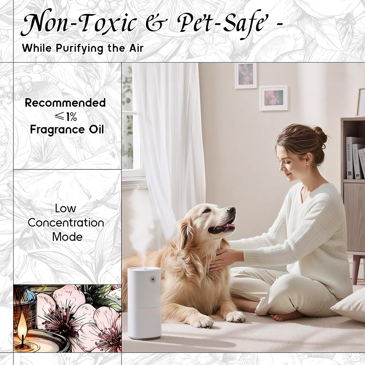 HIQILI Nectarine Blossom Fragrance Oil for Candle & Soap Making, Essential Oil Diffuser Use, Add to Body Lotion, Dryer Balls - 1 Fl Oz