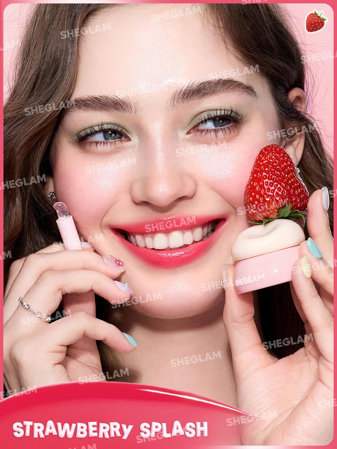 SHEGLAM Hydra Jelly Pocket Lip Jam Hydrating Nourishing Lip Gloss Moisturizing Lip Makeup-Strawberry Splash