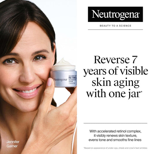 Neutrogena Rapid Wrinkle Repair Retinol Face Moisturizer, Fragrance Free, Anti-Aging Face Cream with Retinol & Hyaluronic Acid, 1.7 oz + Trial Size Hydro Boost Facial Cleanser, 0.5 fl. oz