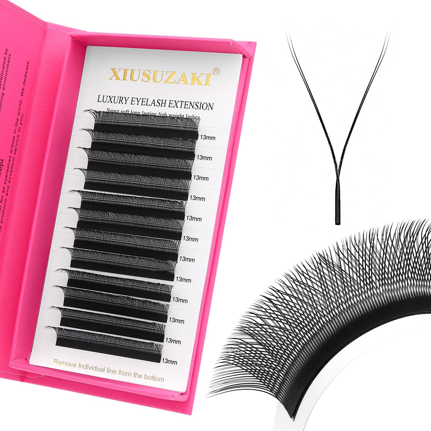Lash Extensions YY Eyelash Extensions 0.07mm Thickness C Curl Lashes 8mm YY Lashes Soft Lash Trays Pestañas Pelo a Pelo Natural Matte black False Eyelashes Individual Lashes(YY-0.07-C,8mm)