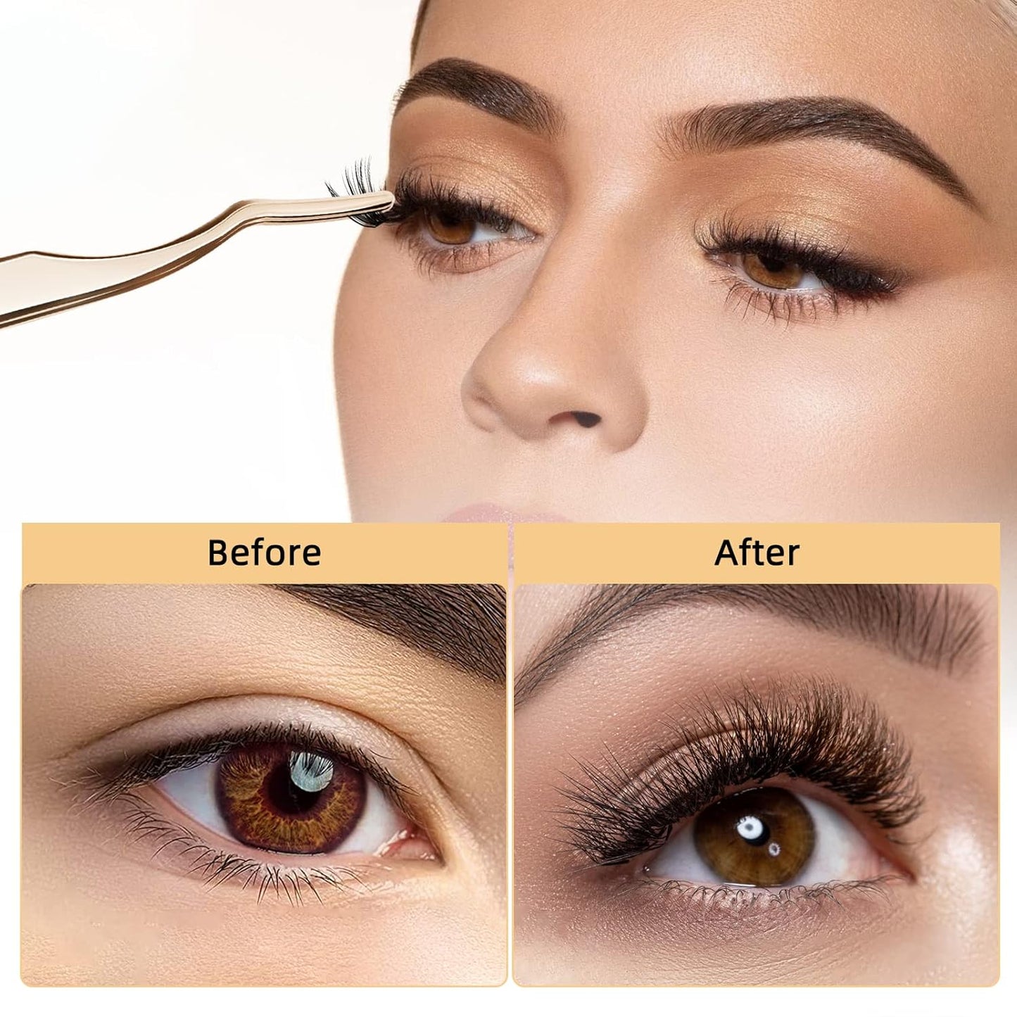 QUEWEL Cluster Lashes 240Pcs Individual Lashes 40D+50D C Curl Mix8-14mm Lash Extensions Clusters Lashes Soft&Natural False Eyelashes Individual DIY Eyelash Extension at Home(40D+50D C mix-8-14)