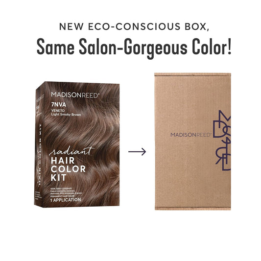 Madison Reed Radiant Hair Color Kit | 7NVA Light Cool Brown (Veneto Brown) for 100% Gray Hair Coverage | Dimensional Salon-Quality Permanent Hair Dye | PPD-Free & Ammonia-Free | 2 Pack