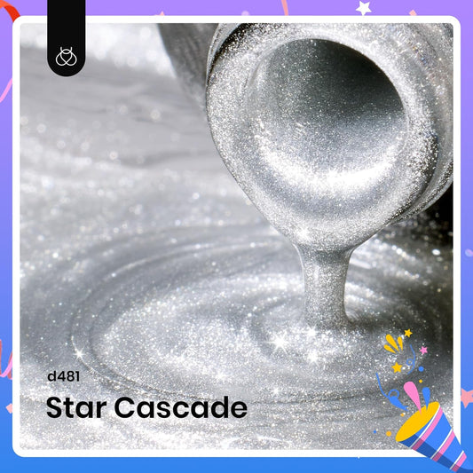 Beetles Silver Cat Eye Gel Nail Polish - Star Cascade Glitter Cat Eye Gel Polish, Wedding Beauty Color with Magnet Soak Off UV Velvet Nail Polish Salon DIY Manicure Gift for Women 15ML