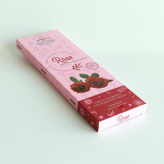 Rose Incense Sticks - Traditional Handcrafted Masala Incense - 40 to 50 Sticks Approx.