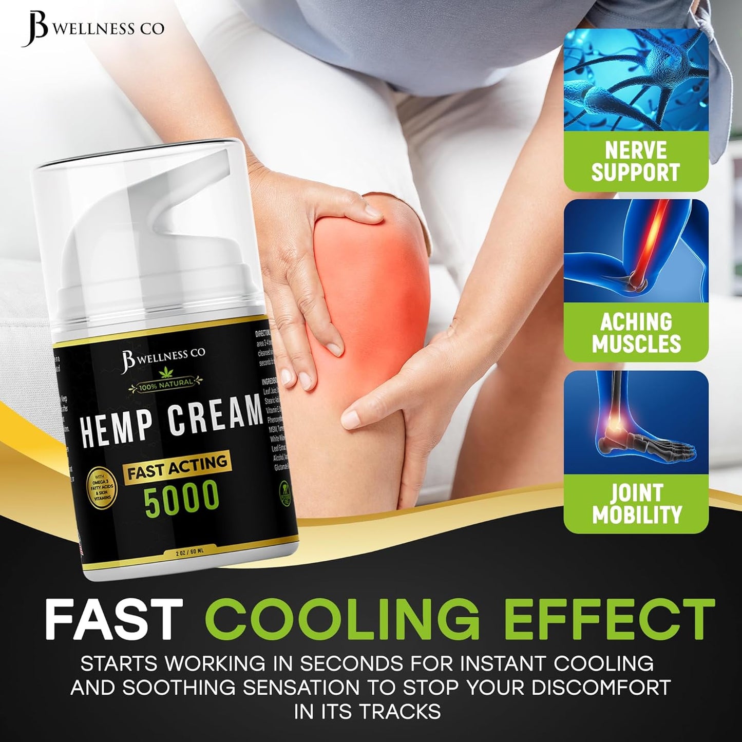 [2-PACK] Premium Hemp Cream -4oz- Hemp Extract Cream - Sore Muscles, Knees, Joints, and Lower Back- Made in USA [2-PACK]