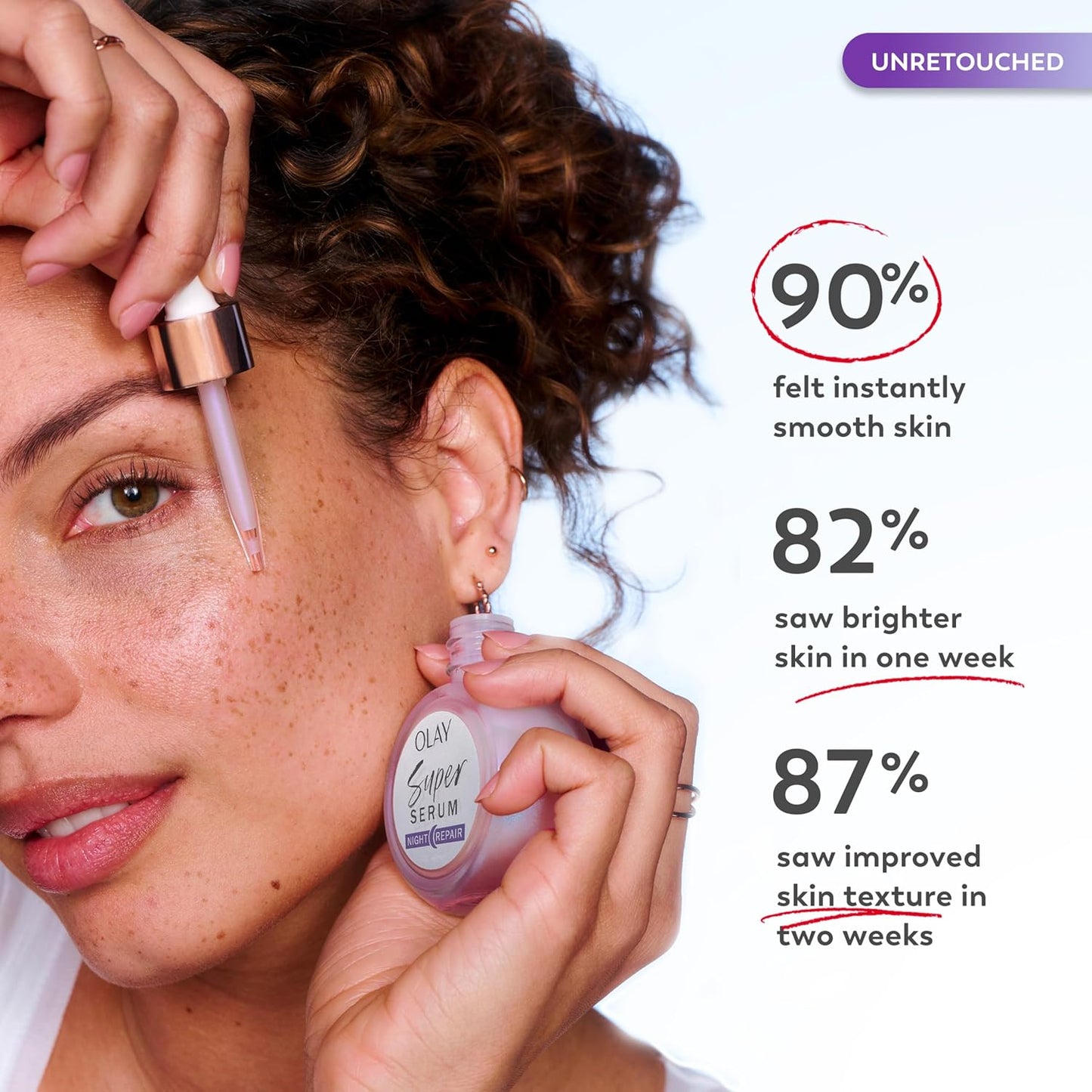 Olay Super Serum Night Repair, Fragrance-Free - Niacinamide, Peptide, Salicylic & Lactic Acid, Glycerin - 5-in-1 Skin Care Benefits - Hydrating, Evens Tone, Reduces Dark Spots, Anti-Aging, 1.7 Oz