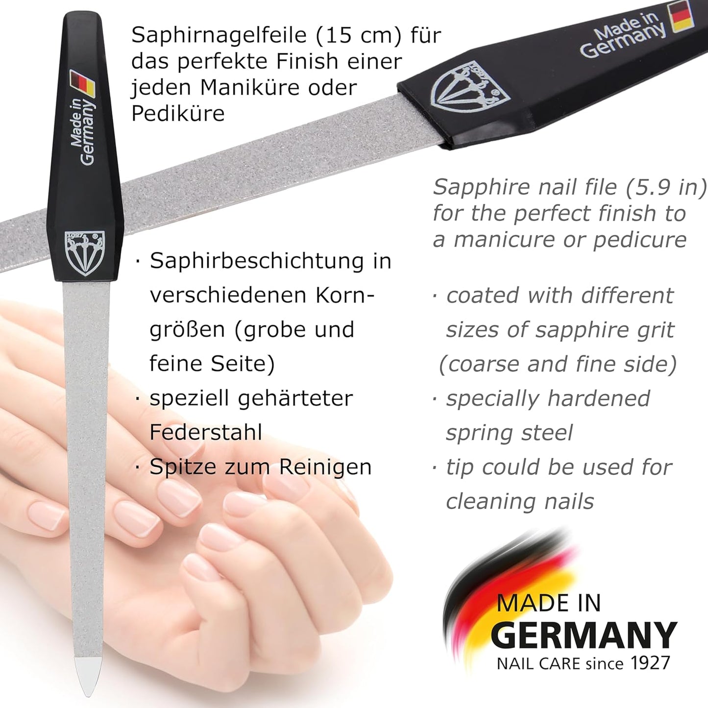 3 Swords Germany - Brand Quality Professional Toe Nail Nipper Clipper Set Stainless Steel Wave Nipper, Head Cutter, Nail File with case for ingrown Toe Nails, Manicure Pedicure by 3 Swords (196)