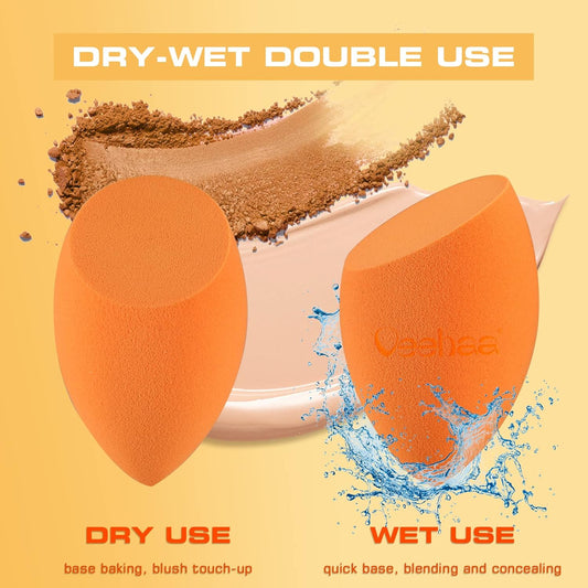 2PCS Makeup Sponge Set, Latex Free Makeup Blender for foundation, Makeup Sponges egg shaped, Makeup Sponges for all areas