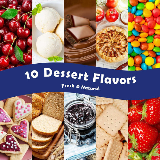 Fragrance Oils, Holamay Dessert Scented Essential Oils for Soap Candle Making, 10x5ml - Creamy Vanilla, Apple Cinnamon, Cookies and More, Aromatherapy Diffuser Oil Scents, Holiday Essential Oil Set