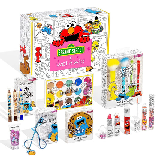 wet n wild Sesame Street Limited Edition PR Box - Makeup Set with Versatile Brushes, Vibrant Buildable & Blendable Palettes & Lip Glosses for Unique Looks, Cruelty-Free & Vegan