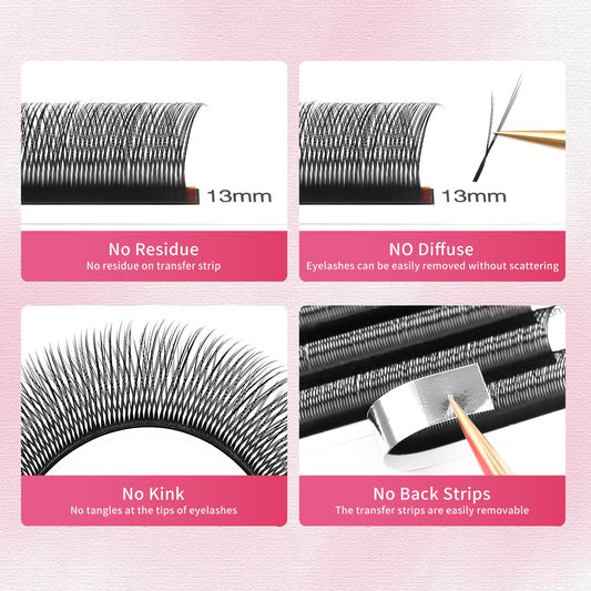 Lash Extensions Slant Flying YY Lashes 0.07mm Thickness Eyelash Extensions C Curl Lashes Mix 8-15mm Soft Lash Trays Natural Matte Black False Eyelashes(Slant Flying YY-0.07-C,8-15mm)
