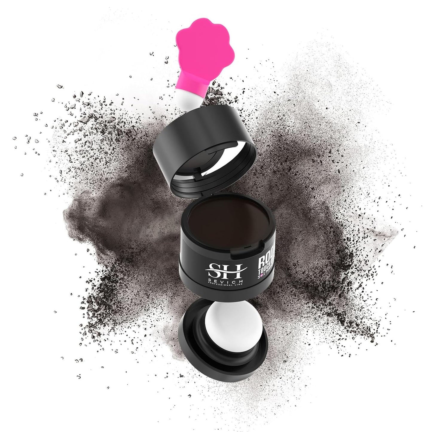 Sevich Hairline Powder 2.0, Instantly Conceals Hair Loss, Root Touch up Powder, Hair Shadow Toppers for Women & Men Thinning Gray Hair, Windproof & Sweatproof, 48H Makeup Lasting, Dark Brown