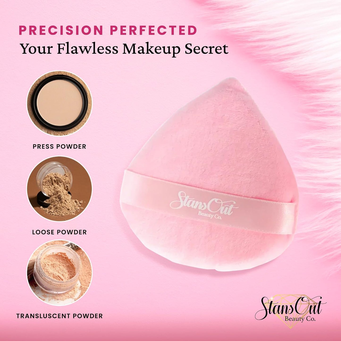 StansOut Beauty Velvet Makeup Puff Set (2-Pack) - Luxuriously Soft Powder Puffs for Seamless Face Makeup Application - Premium Quality - Perfect for Flawless On-the-Go Touch-Ups