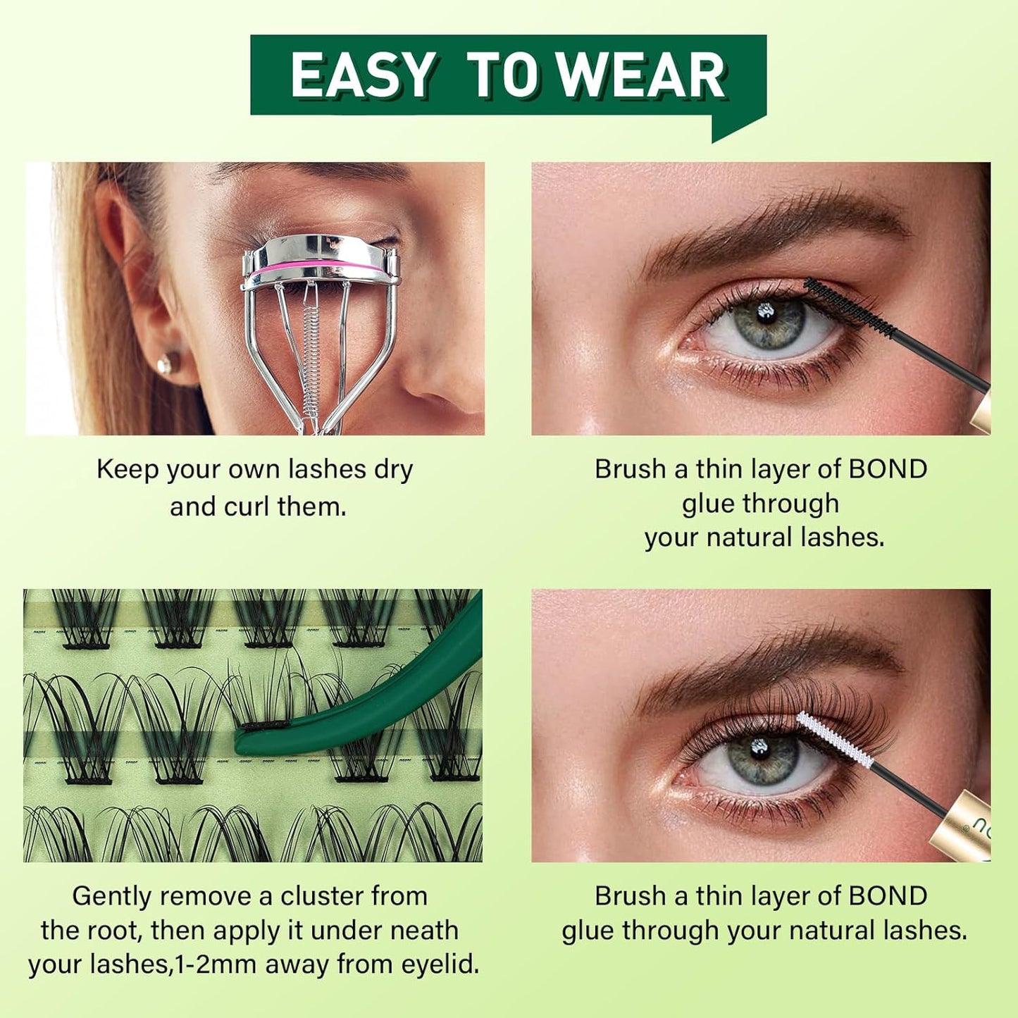 Natural Lash Clusters Wispy Eyelash Clusters 144 pcs Cluster Eyelash Extensions D Curl Individual Lashes 8-18MIX Mix Length Light and Natural Lashes Look with Thin Lash Band by KEYYOU(N04-8-18MIX-D)