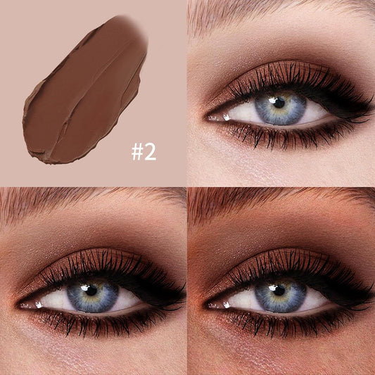 Eyeshadow Stick, Shimmer and Matte Cream Eye Shadow Brightener Sticks Eyeliner Pencil Crayon, Waterproof Long Lasting Eye Highlighter Stick Makeup,0.056 Oz(#2-Pecan)