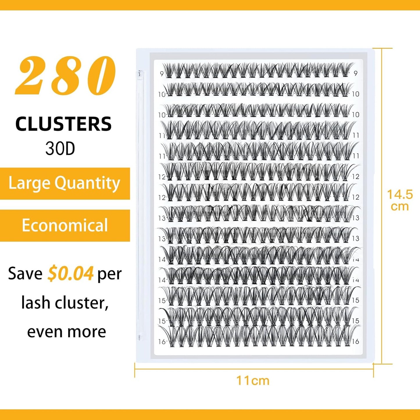 B&Qaugen Lash Clusters 30D 50D-D-9-16MIX LASH Individual Lashes 280 False Eyelash 9-16MIX Extensions Cluster DIY at Home (30D 50D,D-9-16MIX)