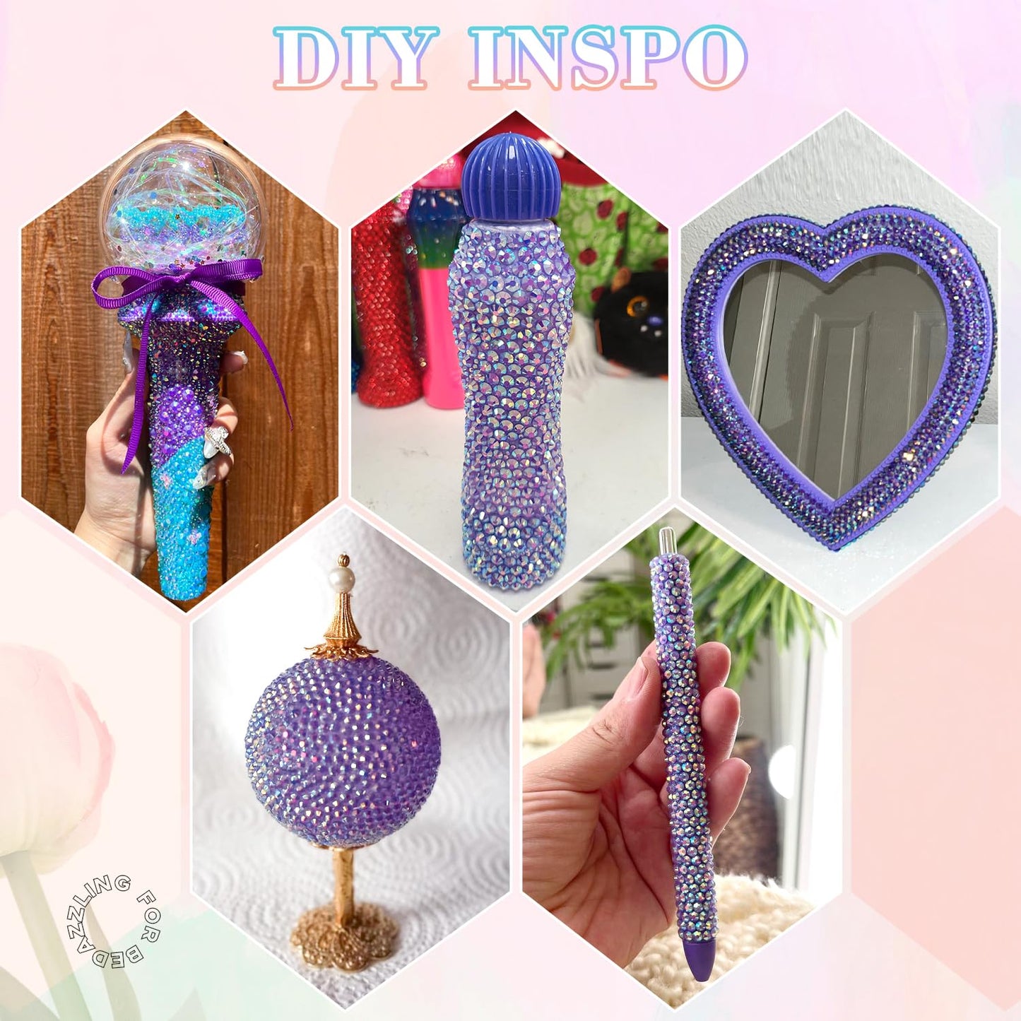 30000Pcs Resin Dark Purple AB Rhinestones for Bedazzling Crafting with b7000 Jewelry Glue, Bulk Flatback Gems Bedazzler Kit for Crafts Clothes Shoes Fabric Nail Diamond Art, Assorted Size 2/3/4/5/6mm