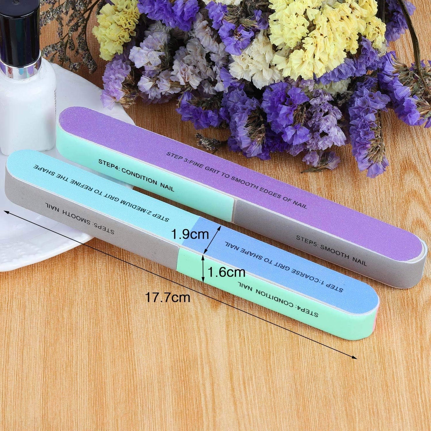12 Pieces 7 Way Nail Files and Buffers, Professional Nail Buffing Files Buffing Block for Shaping, Contouring, Smoothing, Polishing, Shining Natural Nails