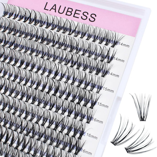 Eyelash Clusters LAUBESS Lash Clusters Individual Lashes Cluster Eyelash Extensions DIY at Home Waterproof Cluster Lashes (20D-0.07D-14-18)