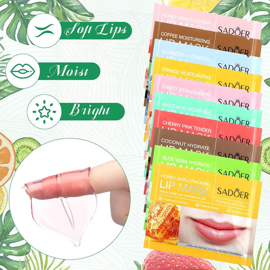 60 Pcs Moisturizing Lip Mask Eye Pads Lip Eyes Care Pads Mask Multi Pack Lip and Under Eye Patches for Puffy Eyes Spa Moisturizing Skincare Eye Lip Treatment (Lip)