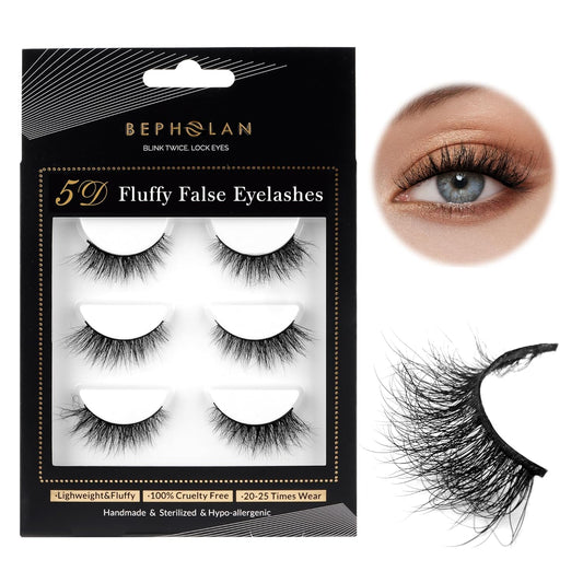 Lashes Mink Natural False Eyelashes - Bepholan Fake Eyelashes Natural Look 3-Pack Cat Eye Lashes Manga Eyelashes Fluffy,XMZ211