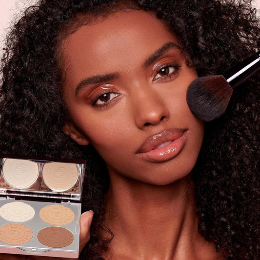 By Terry Hyaluronic Hydra-Powder Palette, 4-Shade, Vegan Contour Palette For Flawless & Matte Complexion, Medium to Warm