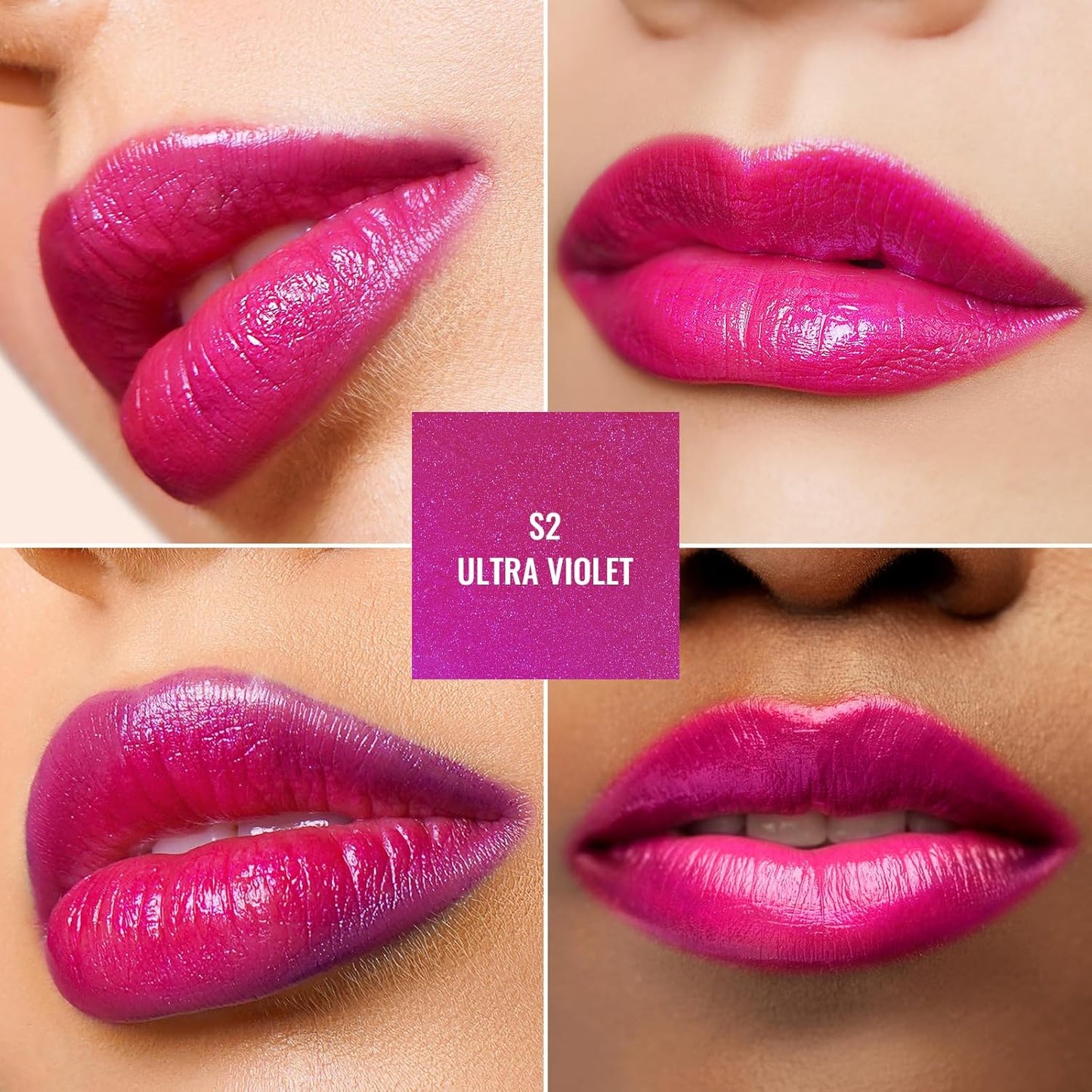 Oulac Moisture Pink Purple Lipstick - 2 in 1 Shimmer Lipstick & Lip Balm, Juicy & Glossy Finish, Long Lasting Hydrating, Smooth for Dry, Cracked and Chapped Lips, Vegan 2.2g/0.07oz (S02)