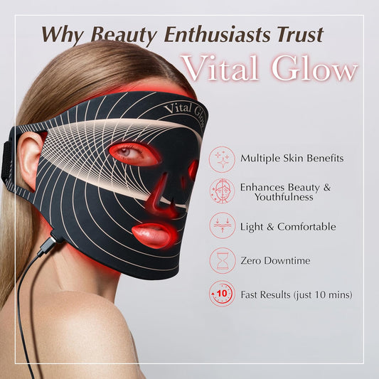 Red Light Therapy Mask, LED light Therapy for Face + Jade Roller & Gua Sha, At-Home Skincare Beauty Treatment, Anti-Aging, For Home, Portable & Rechargeable