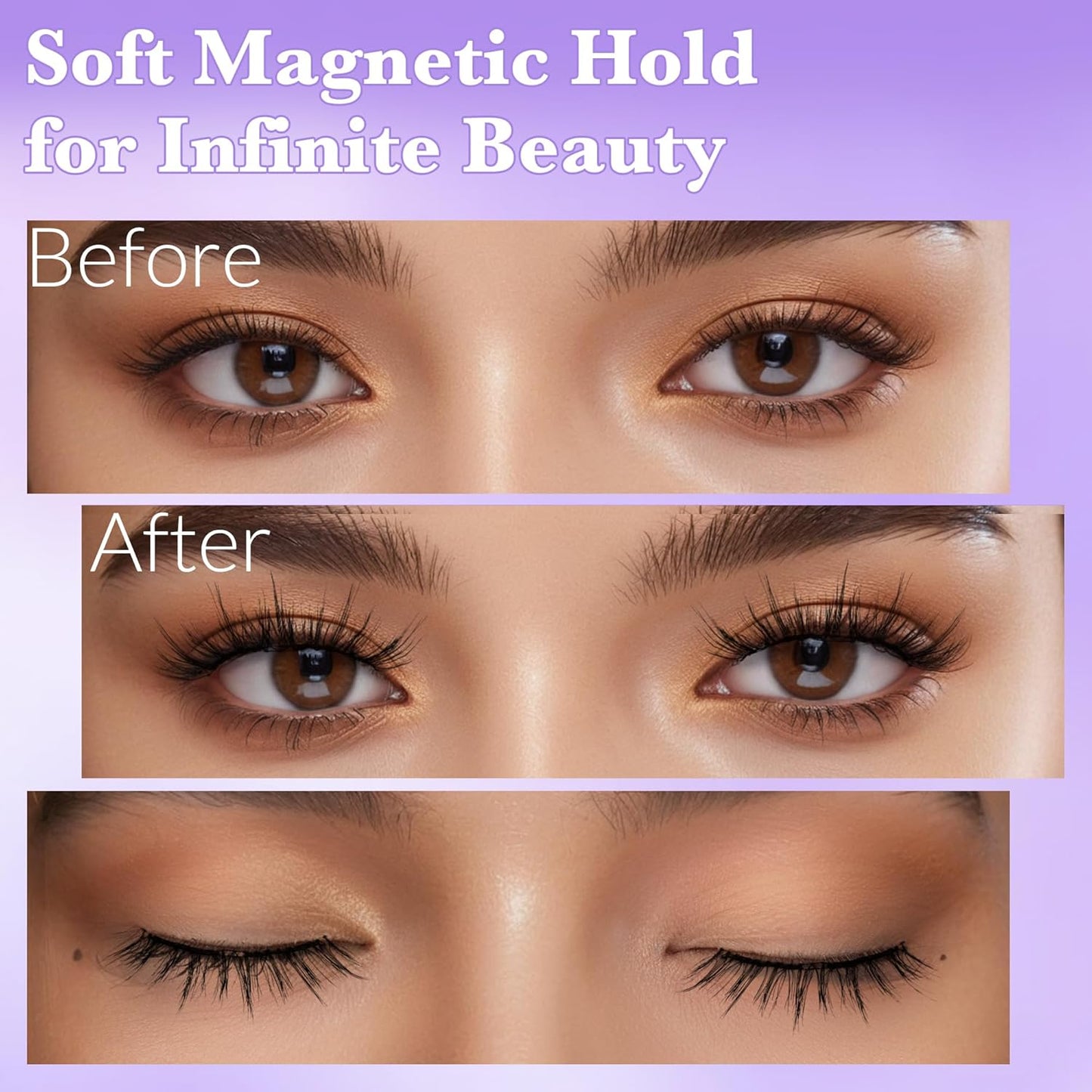 Bepholan Soft Magnetic Lashes with Applicator,No Glue Needed Reusable Soft Magnetic Eyelashes Natural Look Easy to Wear and Remove Waterproof Cruelty-free False Lashes（RC001）