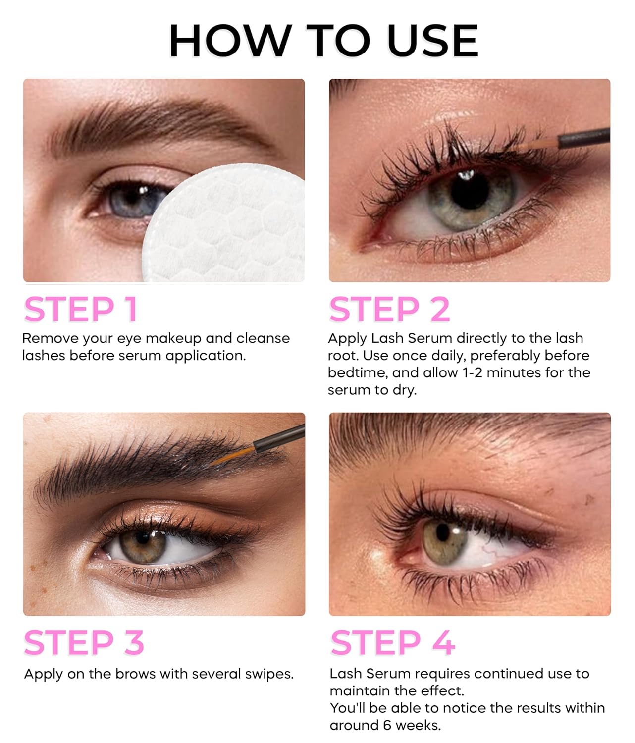 STACY LASH Lash Shampoo 100ml+ Eyelash Growth Serum Cleaning Kit of Eye Makeup Remover (Cleanser) + Brush & Eyelash Serum for Eyelash Growth and Thickness