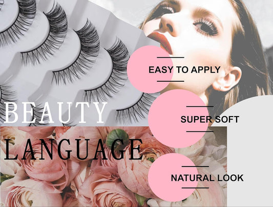 viiviiRose'e Partial Dense Eyelashes, Black Superfine Cotton Band, Soft Full C/D Curl Lahes, 7 Pairs,White (S75)