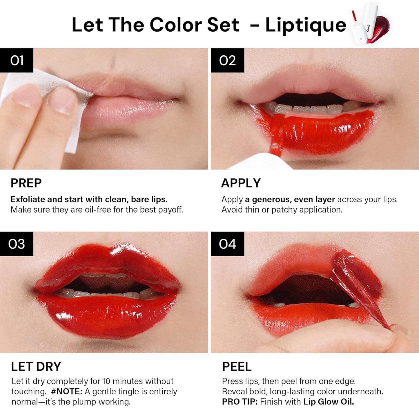 Liptique Korean Lip Stain Peel Off - 24 Hour Long Lasting Lip Tattoo, Waterproof & Transfer Proof, Nourishing & Hydrating Lip Tint for Women, Instant Plumping Lip Tints Peel Off (005 WEIRVE)
