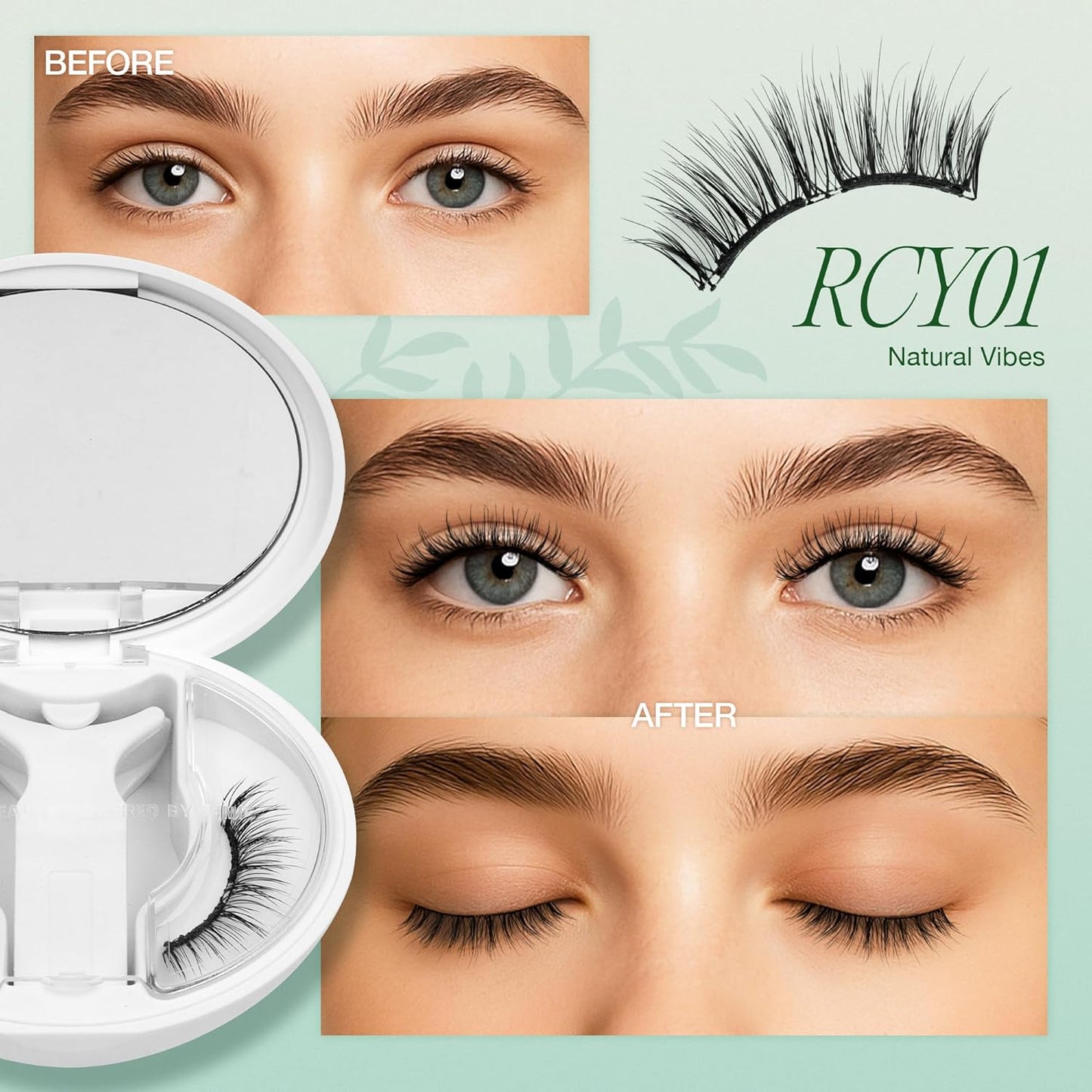 LASHVIEW Upgrade Soft Magnetic Eyelashes with Applicator, Reusable Soft Magnetic Lashes Natural Look, No Glue Needed,Comfort& Convenient Portable All-in-One Box (L01)