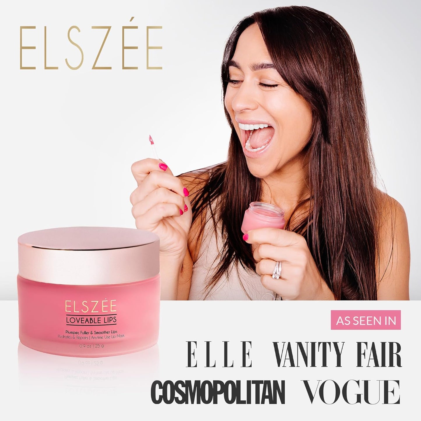 ELSZÉE Loveable Lips | Lip Mask with Hyaluronic Acid | Smooth, Volumize and Hydrate Dry Lips | Day & Night Treatment