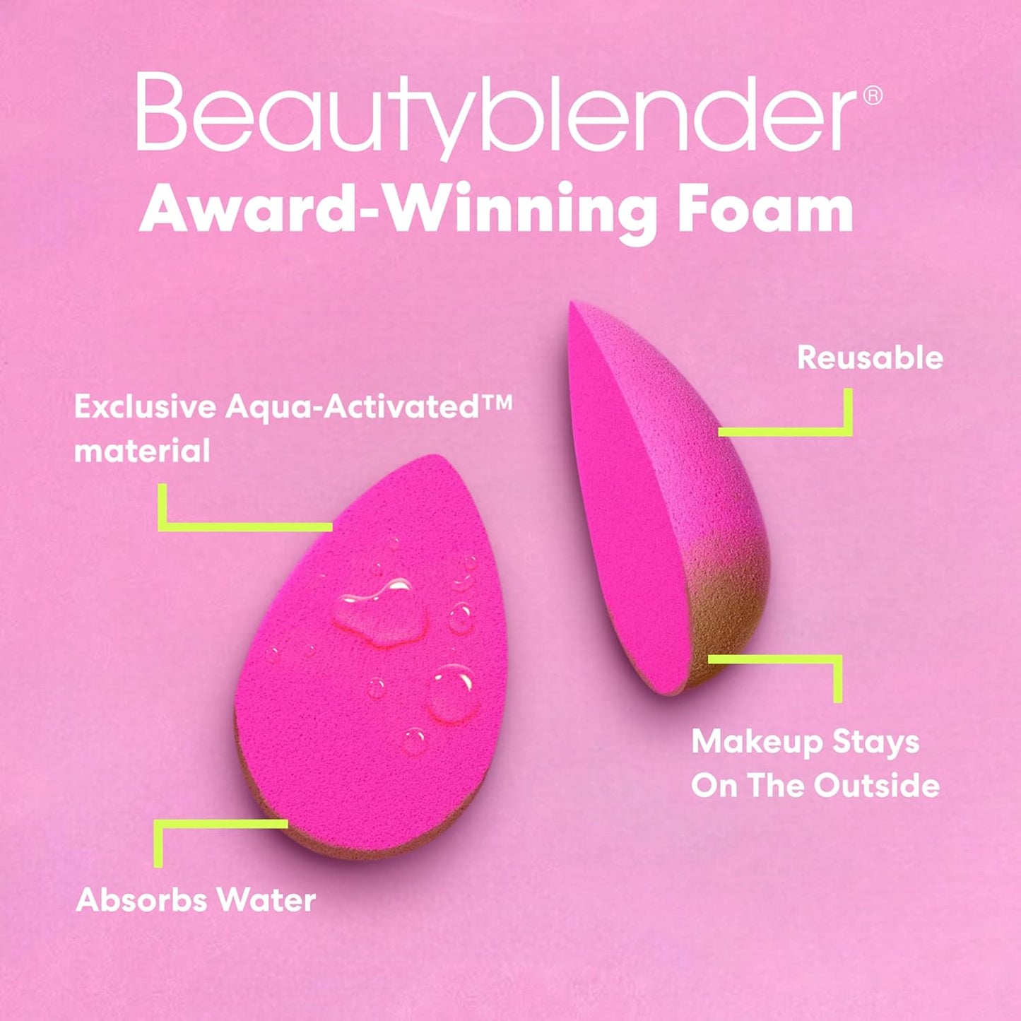 Beautyblender® | Original Pink + Nude Beauty Blender 2-Piece Bundle for Blending Foundations, Powders, and Creams, Super-Soft Foam for Streak-Free Application, Made in the USA, Reusable, Washable