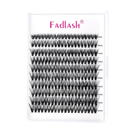 Lash Clusters Individual Lashes Cluster Mixed Tray D Curl Lash Clusters DIY Eyelash Extensions Individual Cluster Lashes Self-application at Home (40P-0.07D,8-16mm)