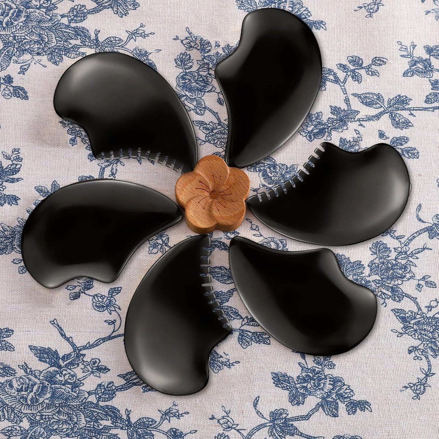 Bian Stone Gua Sha Facial Tools Scraping Massage Face Guasha Board Scraping Plate(Seahorse 2pcs)