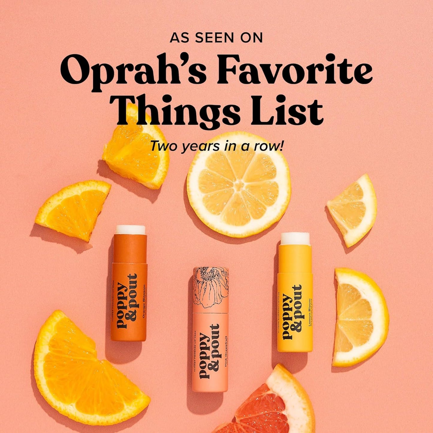 Poppy & Pout Orange Bloom Jumbo Lip Balm | All Natural Lip Balms & Moisturizers | Hydrates with Beeswax, Vitamin E, Organic Coconut Oil | Cruelty-Free | Lip Balm in Recyclable Cardboard Tube