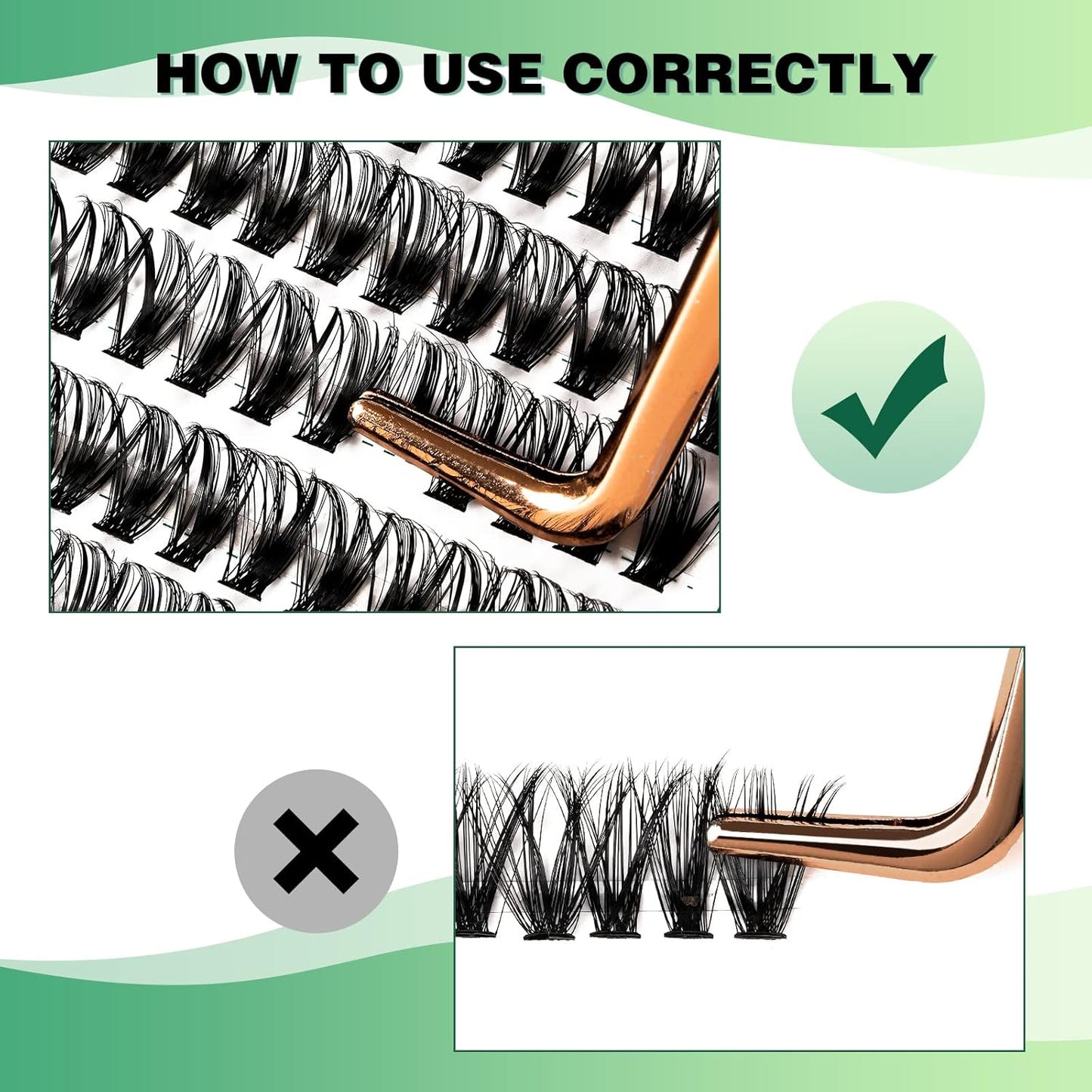 Lash Clusters 300pcs Individual Lashes 40D 0.07D Curl 13mm DIY Eyelash Extension KEYYOU Large Tray Volume Soft&Natural Eyelash Clusters(40D-0.07D,13）