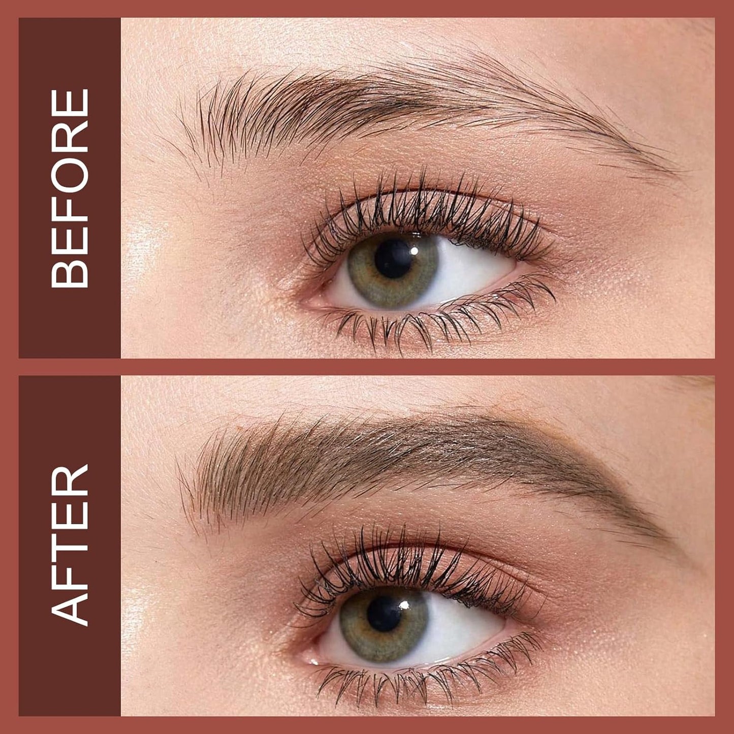 Boobeen Waterproof Eyebrow Pencil with Pomade, Brow Gel with Dual-ended Brush, Long-Lasting Natural Hair-Like Brows for All Skin Tones, Brown