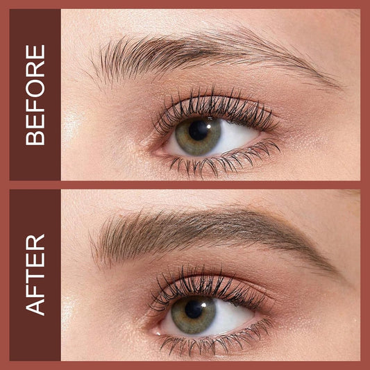 Boobeen Waterproof Eyebrow Pencil with Pomade, Brow Gel with Dual-ended Brush, Long-Lasting Natural Hair-Like Brows for All Skin Tones, Brown