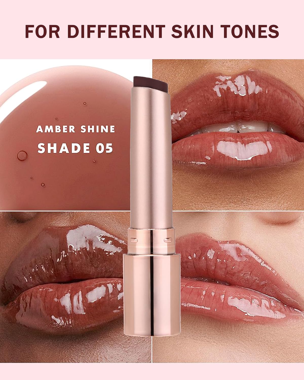 Moisturizing Lip Balm, Nude Sheer Brown Lipstick Hydrating Tinted Lip Gloss, Long Lasting Waterproof Liptint Balm Natural Non-Stick Lips Oil Stain,Glossy Lipcolor Juicy Finish for Dry Cracked Lips-05