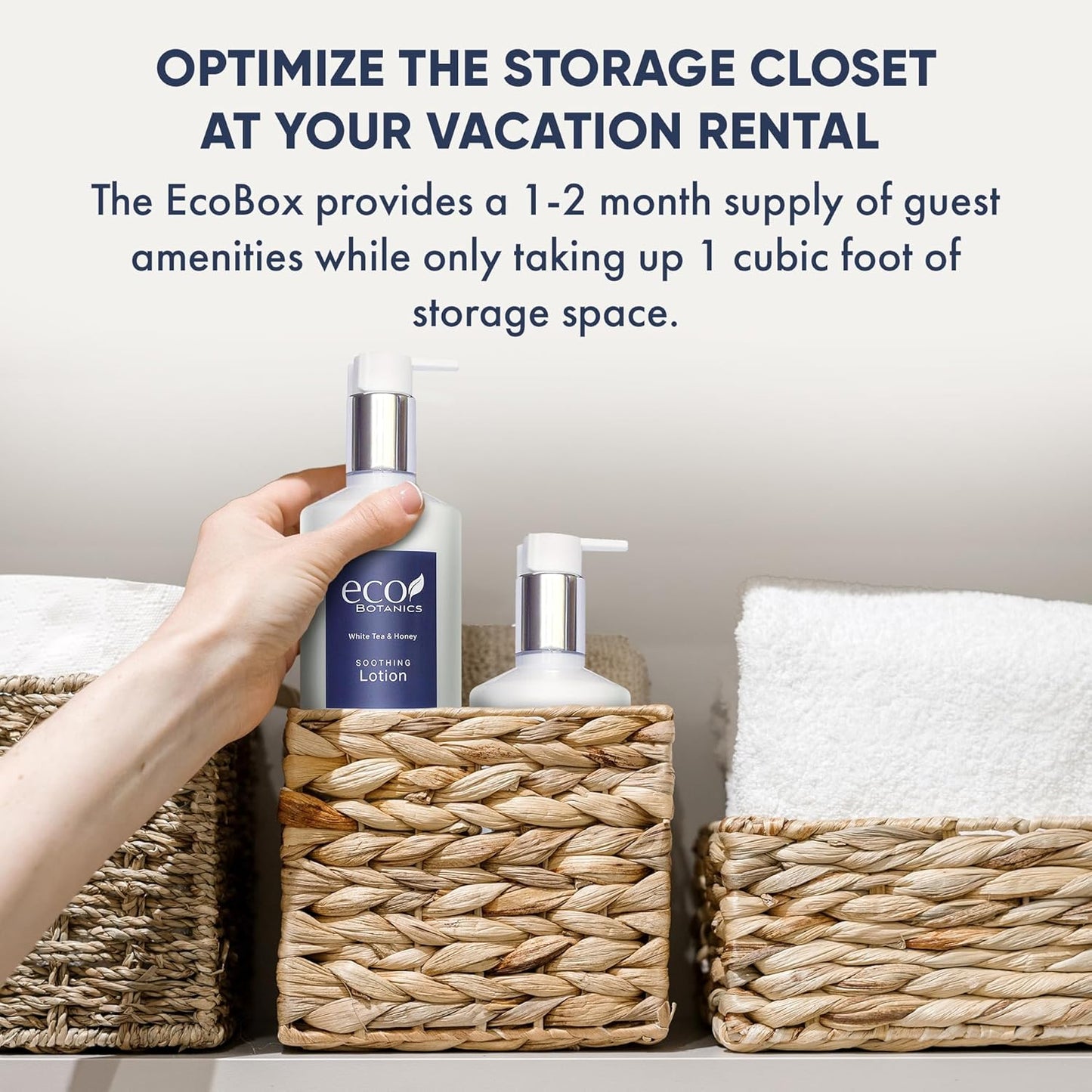 1-Shoppe Eco Botanics 10 Piece Ecobox All-In-Kit | White Tea and Honey Soap | 3 Shampoo, 2 Conditioner, 3 Body Wash & 2 Lotion | 10.14oz Hotel Soaps and Toiletries Bulk | Personal Care Products