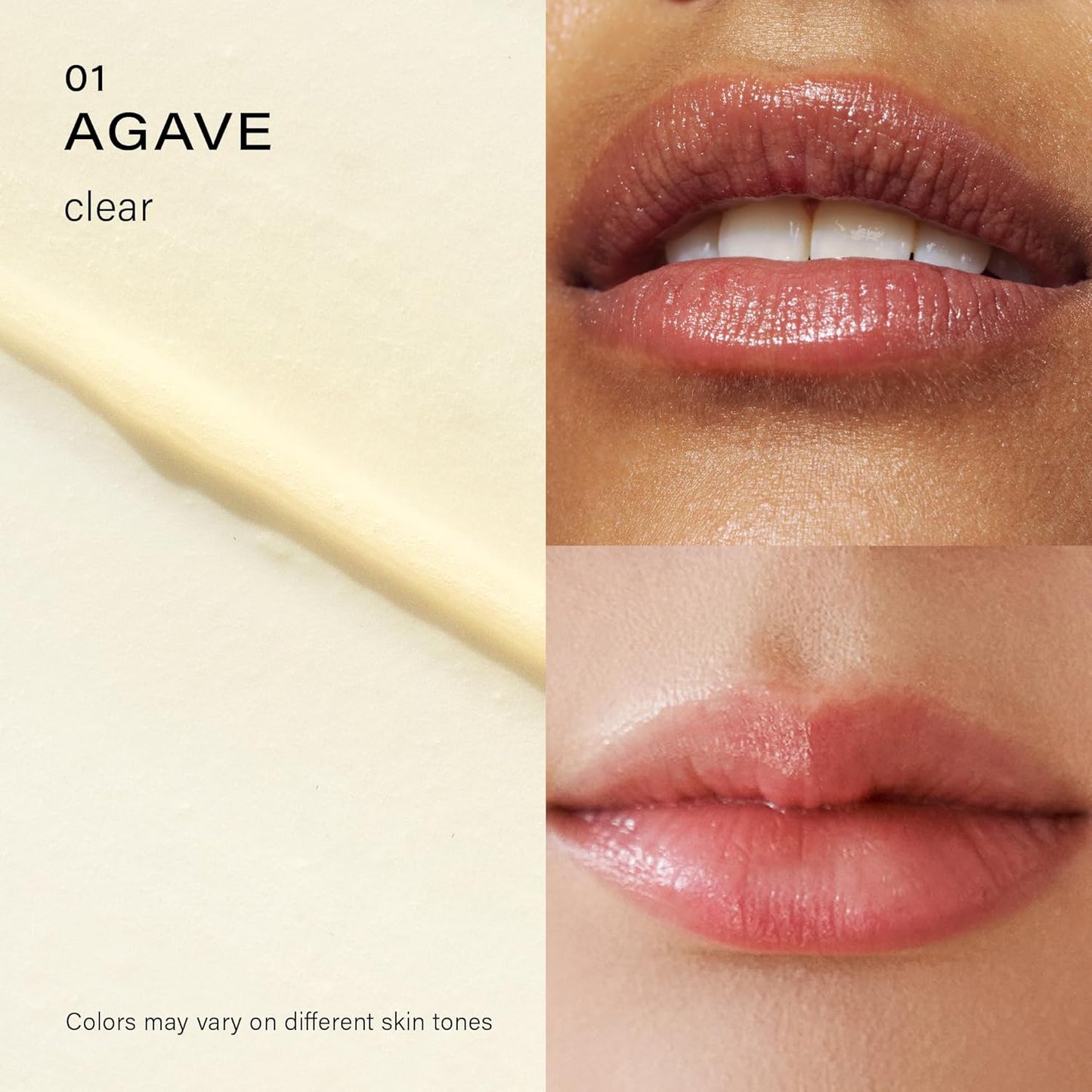 Melixir Vegan Lip Butter (12 Colors), Hydrating Lip Balm Stick, Bee-Free, Petrolatum-Free, Plant-Based, Moisturizes Dry & Chapped Lips With Shea Butter, Sheer, Natural Finish - #01 Agave(Clear)