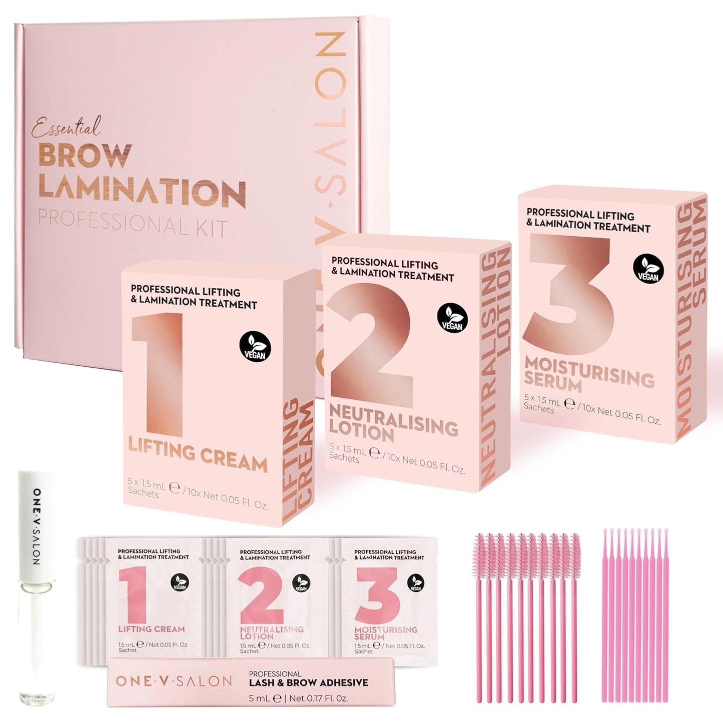 Essential Brow lamination professional kit - Instant Lift for Brows – Vegan, Long-Lasting – complete kit with sachets, tools(Multicolor-2)