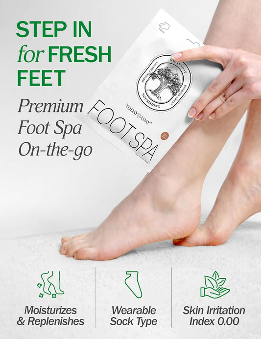 Moisturizing Foot Mask for Dry Cracked Feet | Hydrating at Home Foot Spa Kit Baby Feet Foot Peel Cracked Heel Repair w/Natural Ingredients | No More Dry Rough Calloused Feet (5 Pairs)