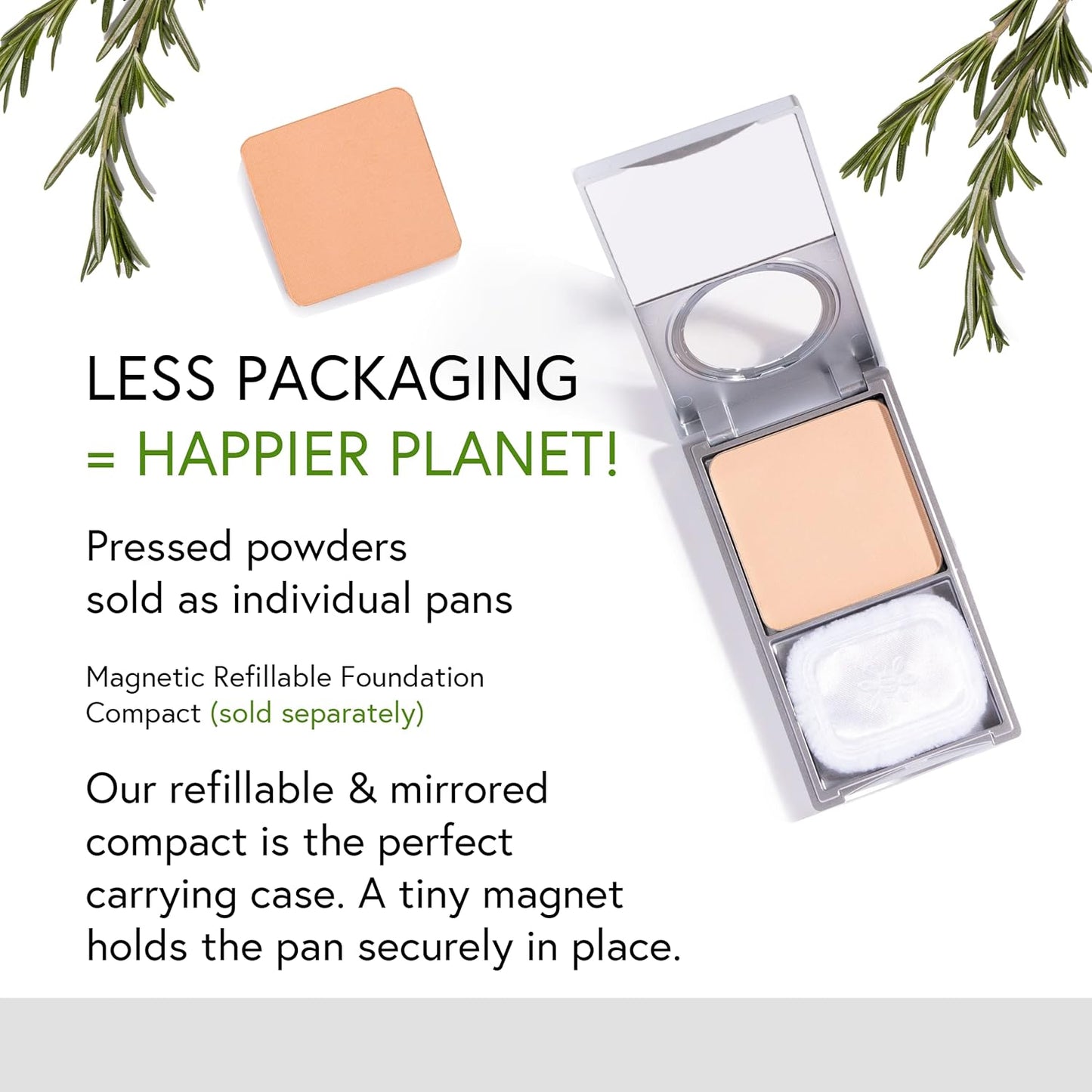 Honeybee Gardens Pressed Mineral Powder Foundation Refill, Supernatural,8g