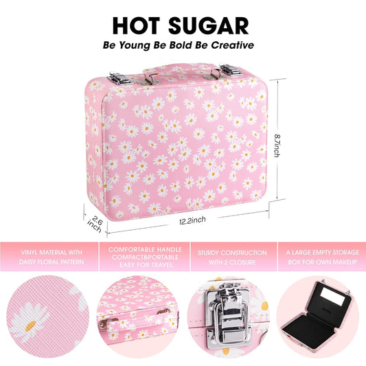Hot Sugar Makeup Kit for Teenager Girls 10-12, All in One Beginner Makeup Kit for Women Full Kit, Teen makeup kit Cosmetic Gift Set on Birthday Christmas (PINK DAISY)