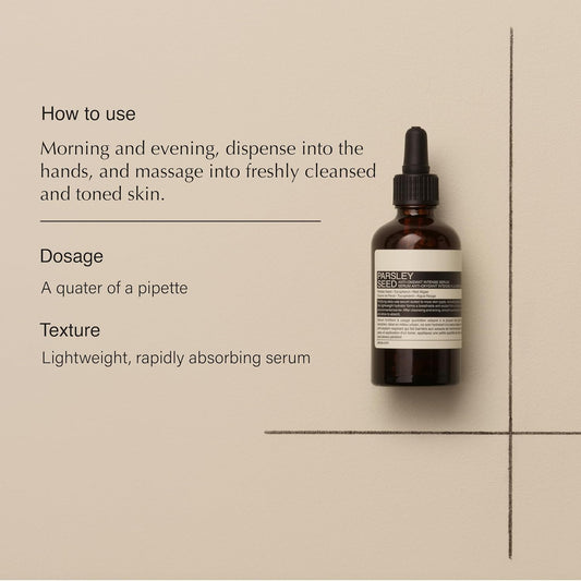 Aesop Parsley Seed Anti-Oxidant Intense Facial Serum with Vitamin E | Lightweight Daily Serum to Fortify and Protect the Skin | 2.0 oz