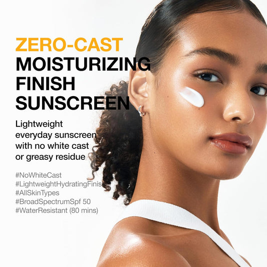 Anua Zero-Cast Moisturizing Finish Sunscreen,SPF 50, Glow Natural Sunscreen,No White cast, Hyaluronic Acid, Niacinamide sun block for face,Oil-Free, Oxybenzone free, Travel Essential (50ml/1.69fl.oz)
